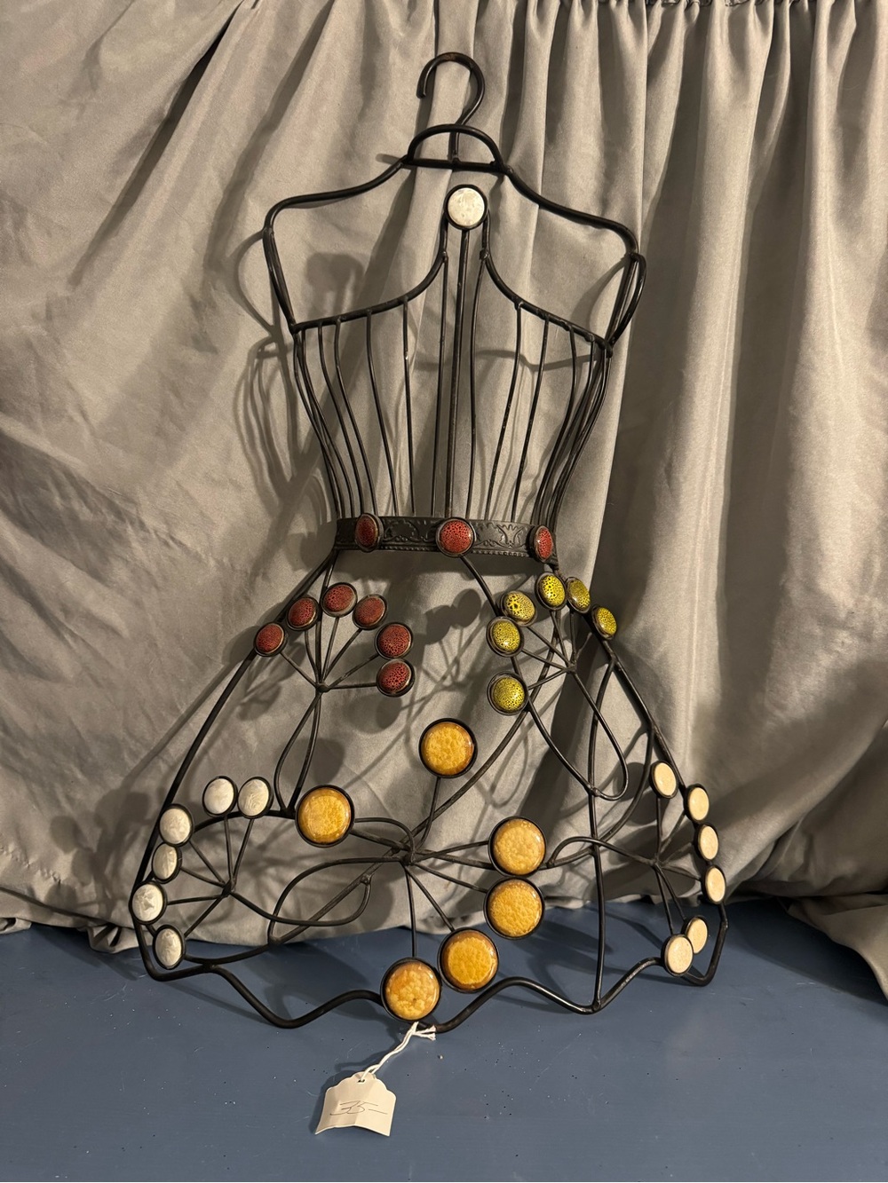 Decorative Wire Skirt Mannequin with Multicolor Accents